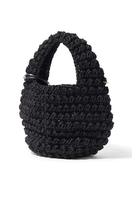 Popcorn Knit Basket Bag